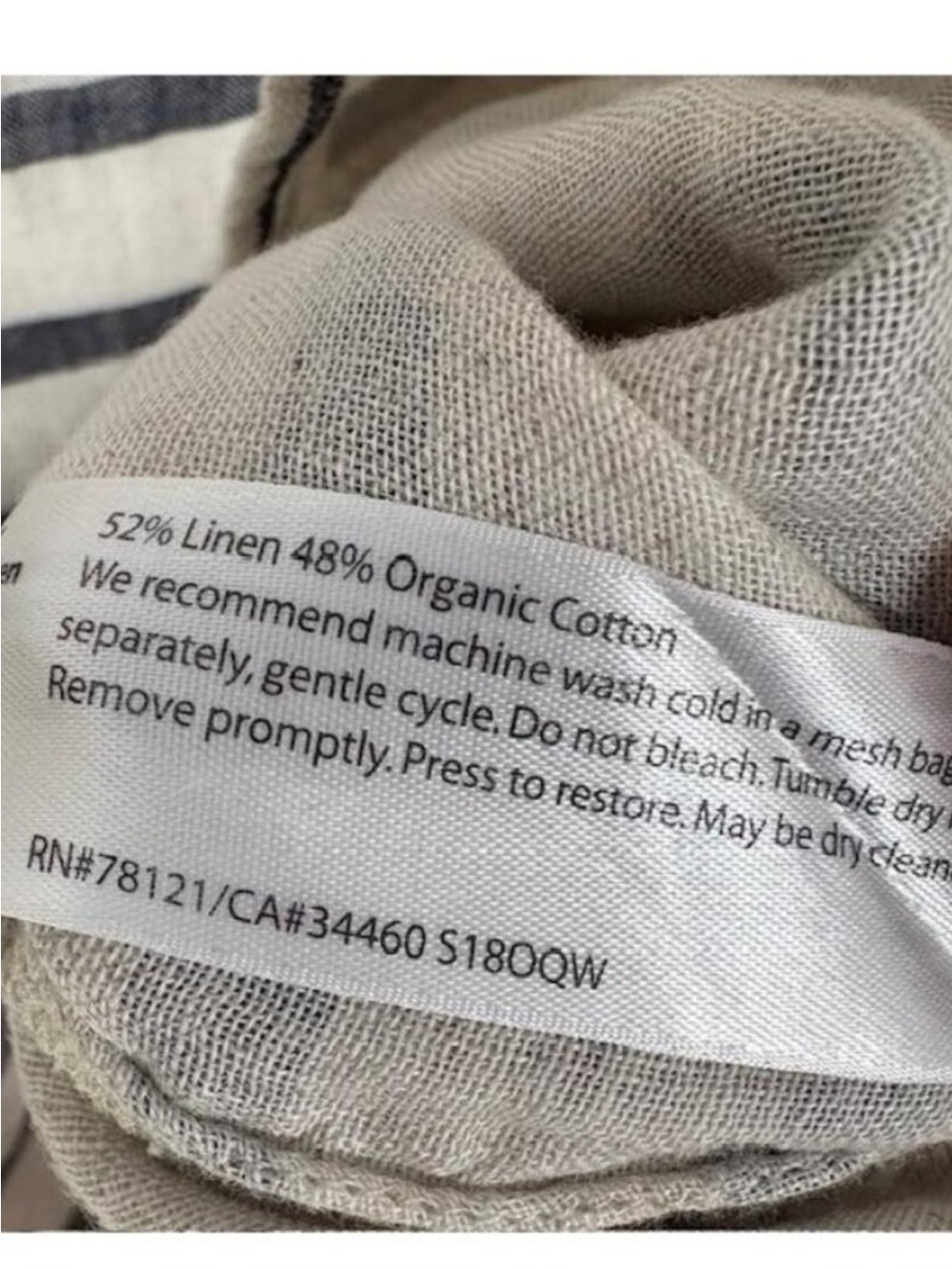 Eileen Fisher linen blend striped top size L - Picture 3 of 3